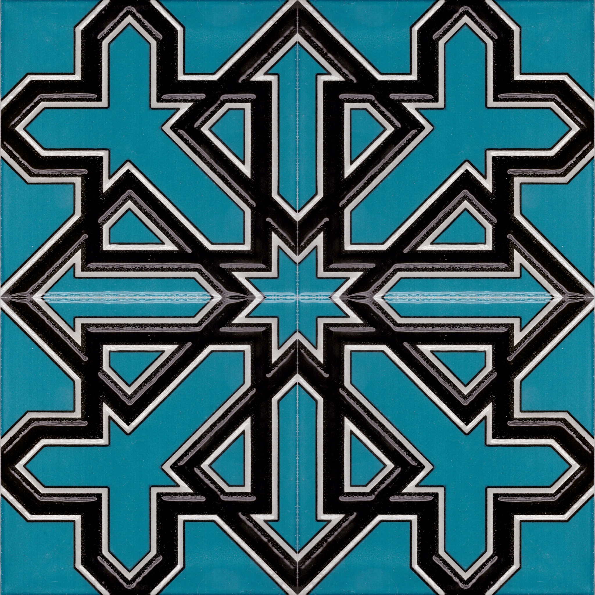 ÇİNİ KAROLAR  20X20 P-11 TÜRKUAZ SİYAH